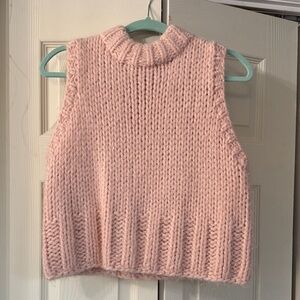 Zara Pink Sleeveless Turtleneck Sweater